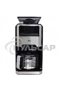 Кофеварка капельная со встроенной кофемолкой BQ CM3002 черный-стальной, исп. кофе - зерновой/молотый, 1.5 л, 1400 Вт