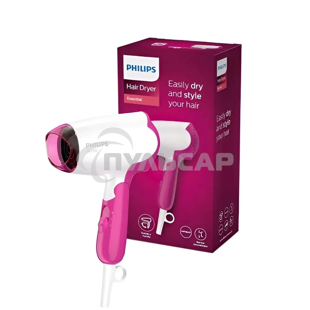 Фен Philips BHD003/00 1400 Вт, розовый/белый