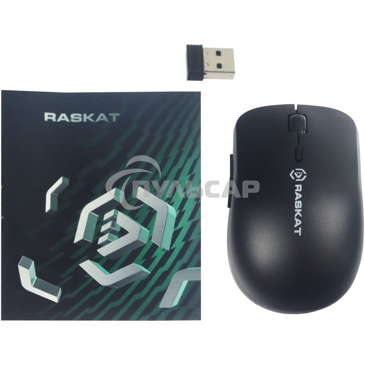 Мышь беспроводная Raskat M006W черный, 1600 dpi, радиоканал, USB, кнопки - 6