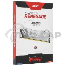 Оперативная память Kingston Fury Renegade, DDR5, 32Gb (2x16GB), 7600MHz, CL38, DIMM, с радиаторами, белый/серебристый