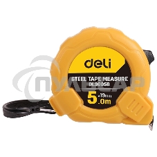 Рулетка Deli DL9005B 5м*19мм Метрическая. Корпус ударопрочный.