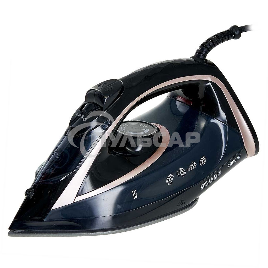 Утюг DELTA LUX DE-3001 черный с бронзовым, 2000 Вт