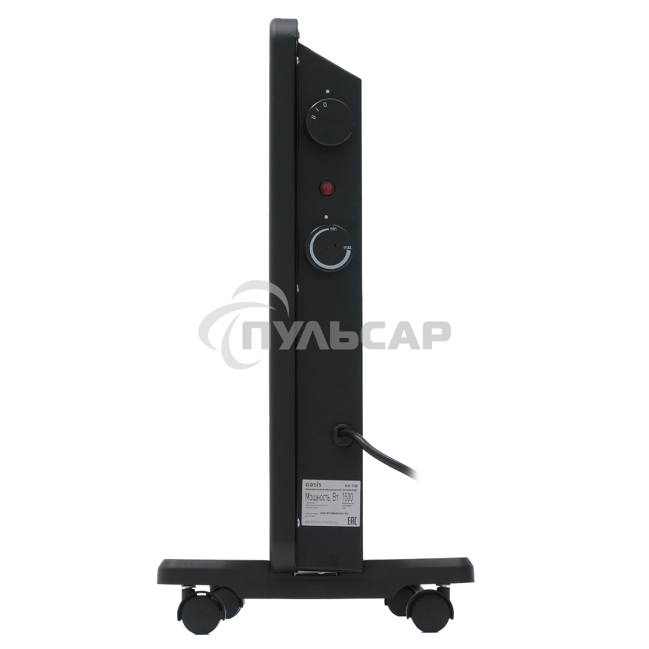 Конвектор Oasis KM-15B черный, 1500 Вт, 20 м2, термостат