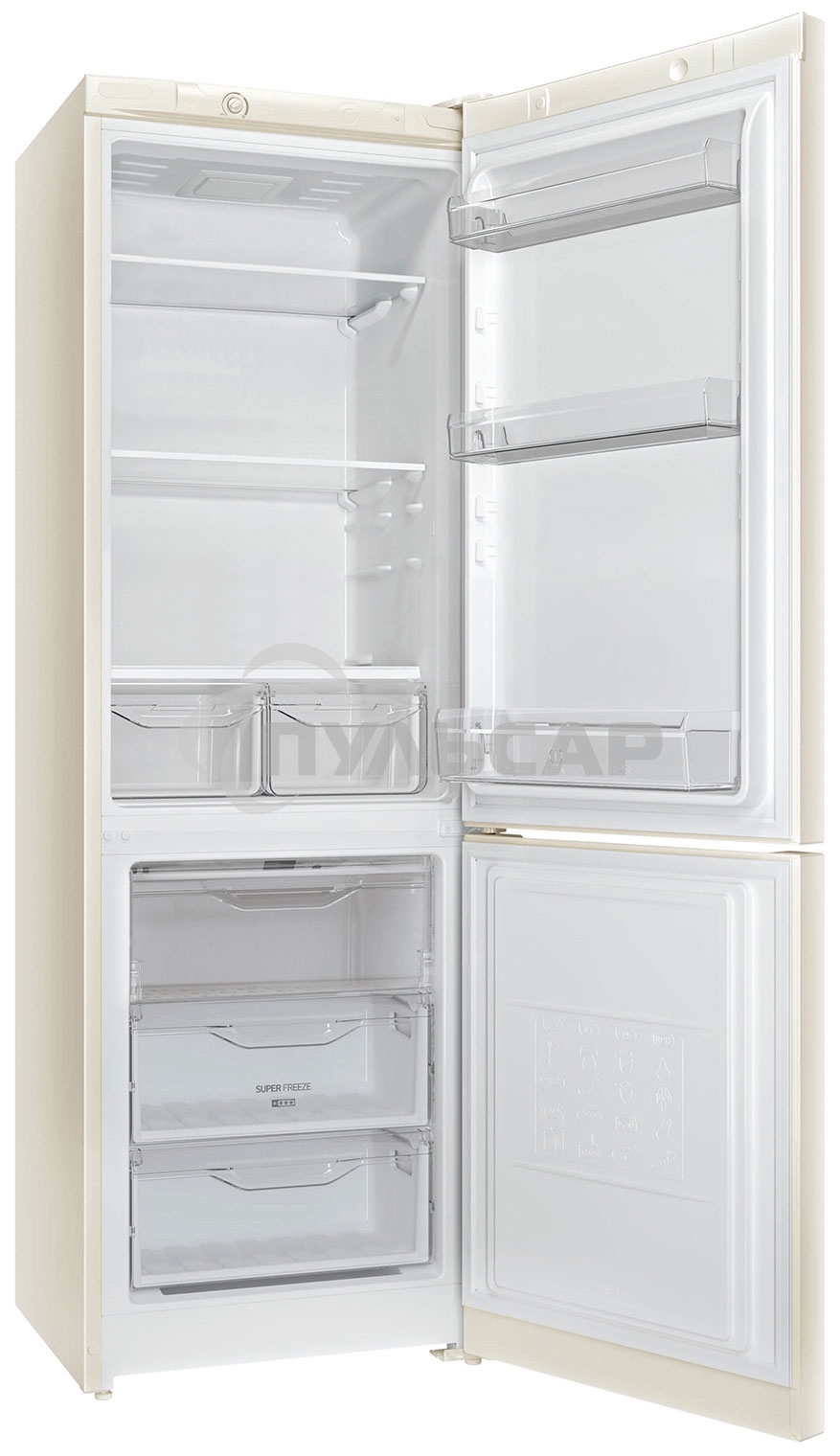 Холодильник Indesit DS 3180 E бежевый двухкамерный 223/87л морозилка снизу