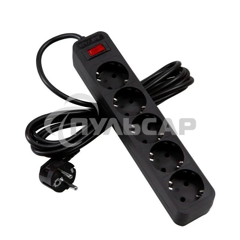 Сетевой фильтр СТАРТ  С/УД-Ф SP 5x3 ZVTS черный-- 20, серия BASIC