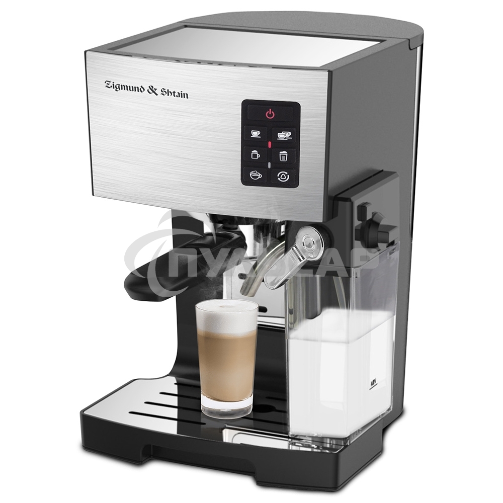 Кофеварка рожковая Zigmund & Shtain ZCM-887 черный/стальной, исп. кофе - молотый, 1.4 л. 1500 Вт, 20 бар