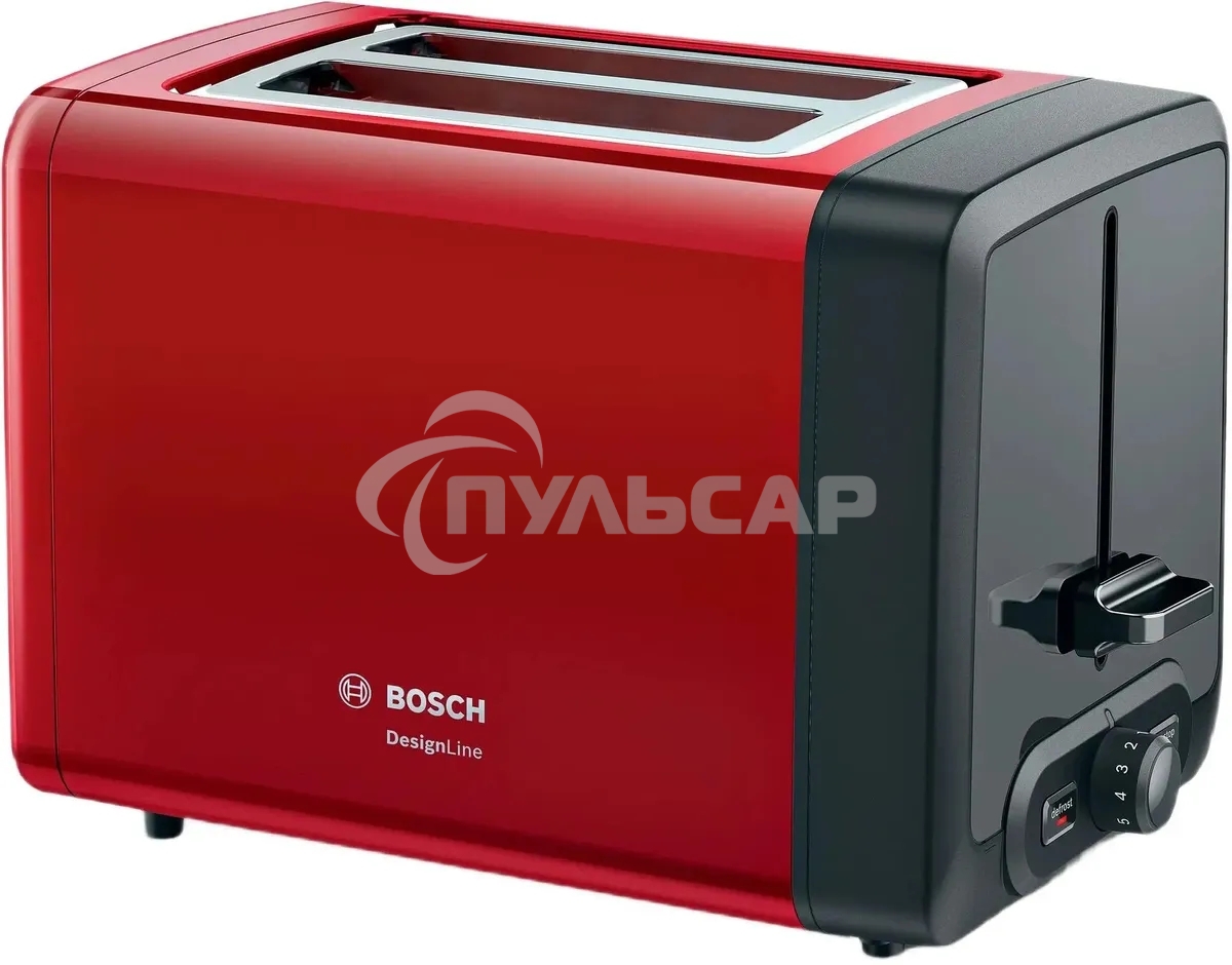 Тостер Bosch TAT4P424 красный/черный