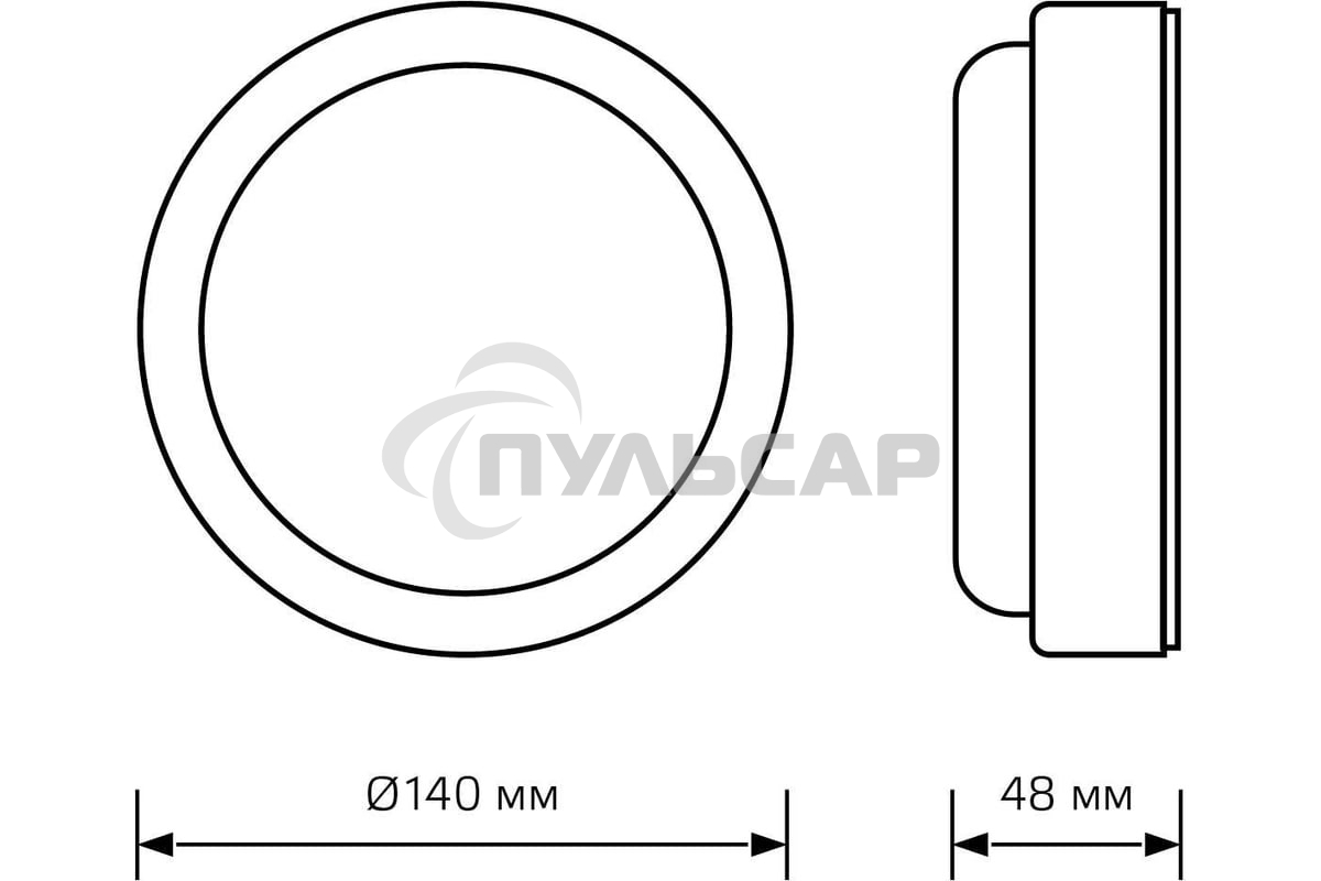 Светильник светодиодный Gauss ECO IP65 D140*51 8W 680lm 4000K ЖКХ круглый с оптико-акустическ. сенс.
