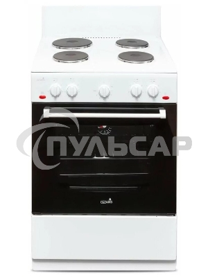 Плита электрическая Cezaris ПЭ Н Д 3000-02 белый, конфорок 4 электрических, духовка 58 л, 60 см x 85 см x 60 см
