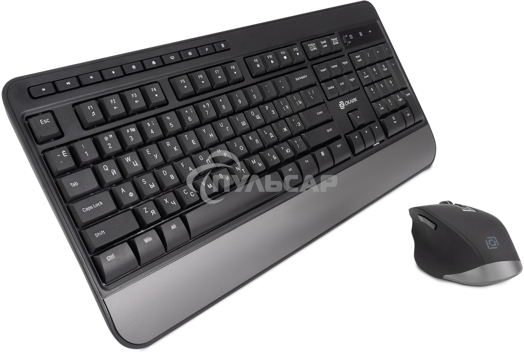 Комплект клавиатура + мышь Оклик S290W клав:черный мышь:черный USB беспроводная Multimedia (351701)