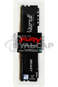 Оперативная память Kingston Fury Beast, DDR4, 16Gb (1x16Gb), 3200MHz, CL16, DIMM, с радиатором, черный