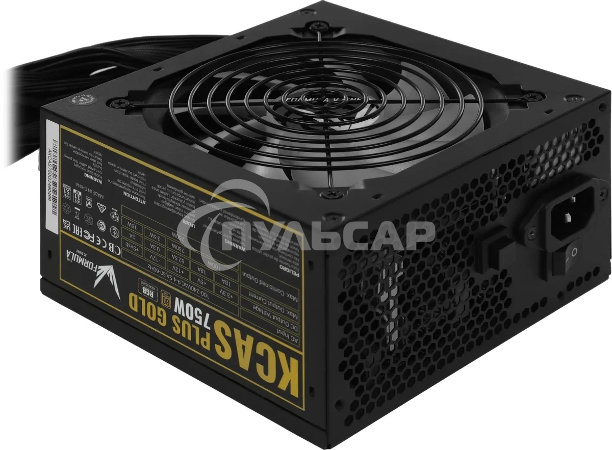 Блок питания Aerocool / Formula ATX 750W AC KCAS PLUS GOLD 750W RGb 80 PLUS gold (20+4pin) APFC 120мм fan color LED 8xSATA RTL