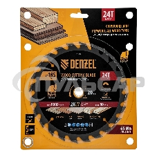 Пильный диск по дереву Denzel ф185х 20 мм, 24 зубьев 733307