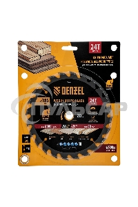 Пильный диск по дереву Denzel ф185х 20 мм, 24 зубьев 733307