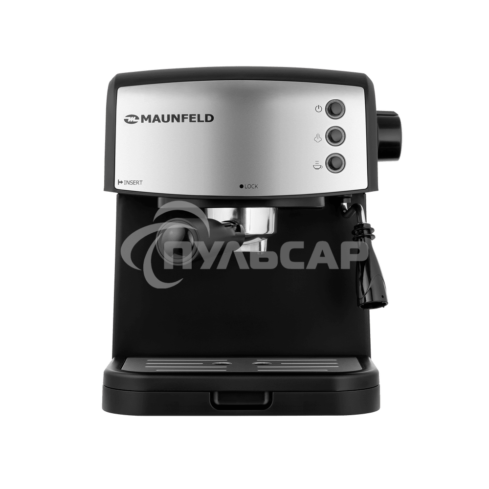 Кофеварка рожковая Maunfeld MF-734BK черный, исп. кофе - молотый/чалды, 1.5 л, 850 Вт, 15 бар