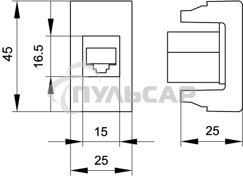Розетка компьютерная DKC Viva 45048 RJ-45 кат.5Е, экранированная, 8P8C, Hyperline, Dual IDC, белая, 1 модуль