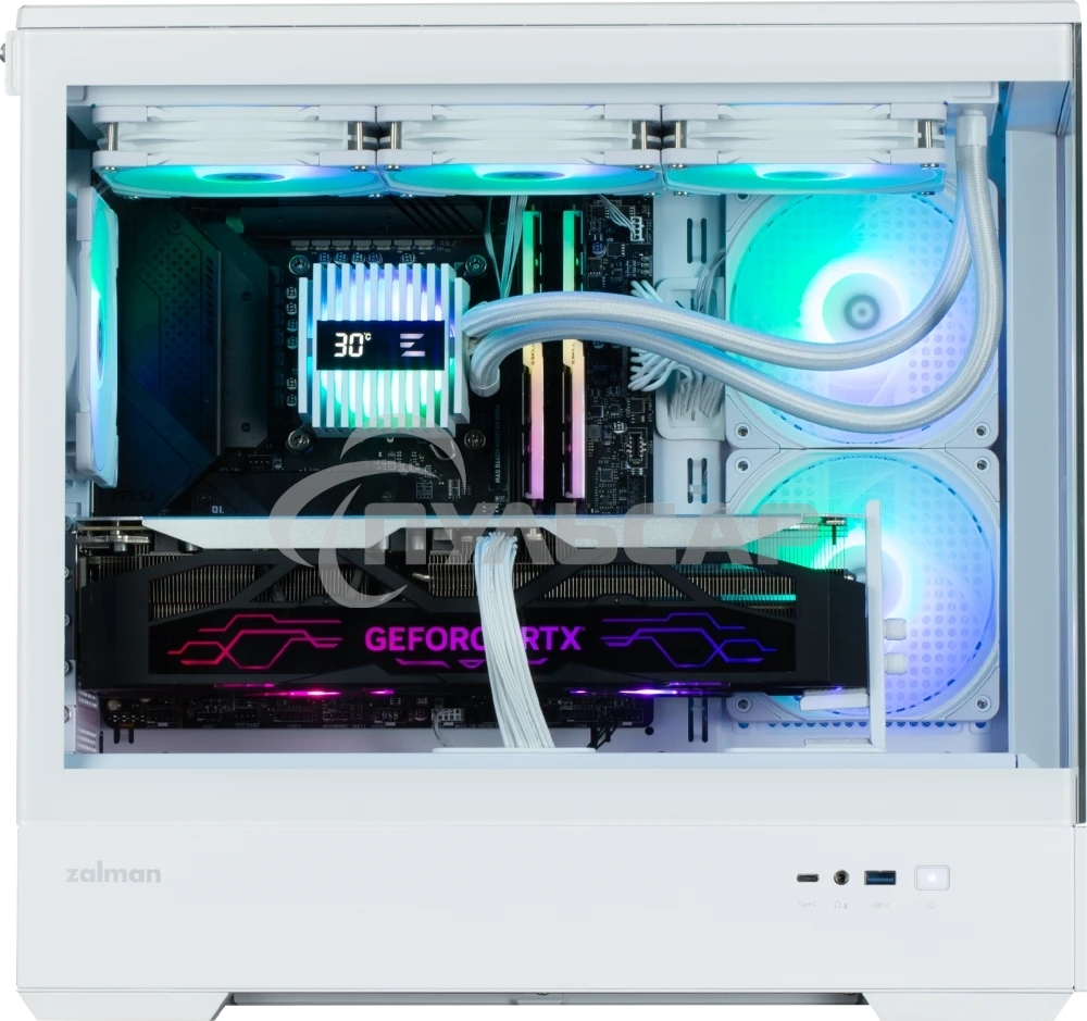Компьютерный корпус ZALMAN P30 V2, MATX, белый, WINDOW, 2x3.5