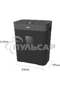 Шредер Deli ET023 черный (секр.P-4) фрагменты 8лист. 15лтр.