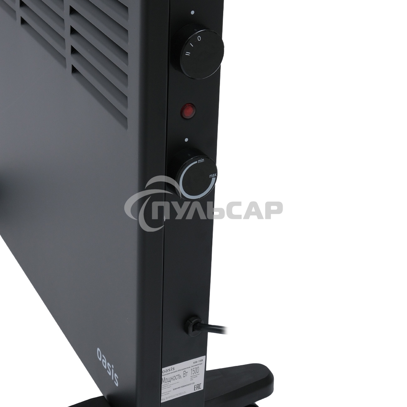 Конвектор Oasis KM-15B черный, 1500 Вт, 20 м2, термостат