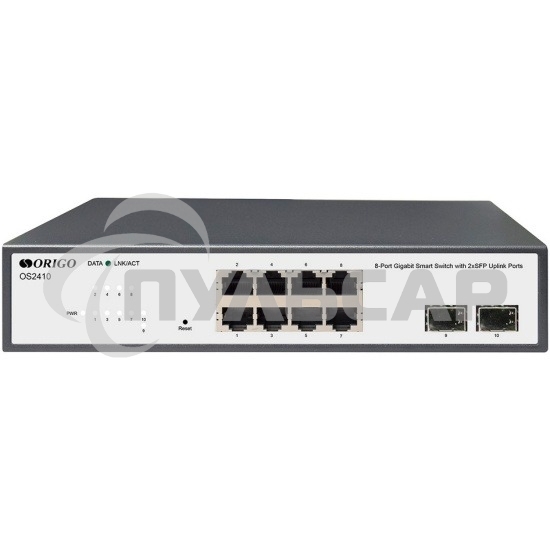 Настраиваемый L2 коммутатор 8x1000Base-T, 2x1000Base-X SFP, комплект для установки в 19