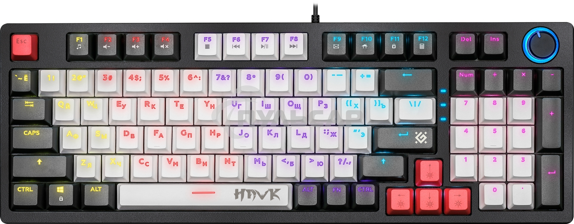 Клавиатура проводная Defender Hawk GK-418, USB, черный/белый