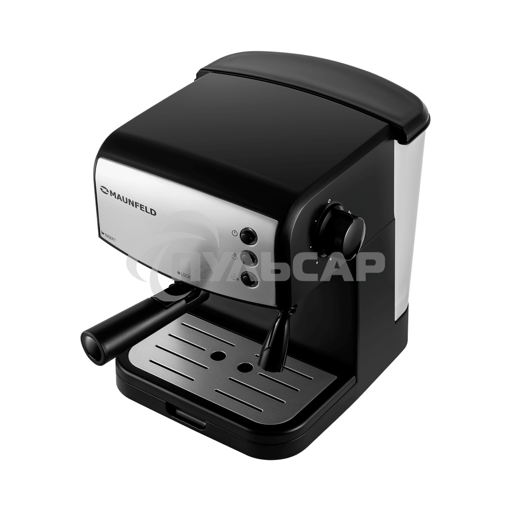 Кофеварка рожковая Maunfeld MF-734BK черный, исп. кофе - молотый/чалды, 1.5 л, 850 Вт, 15 бар