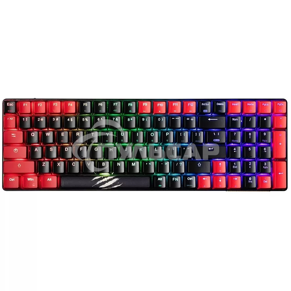 Игровая беспроводная клавиатура Mad Catz S.T.R.I.K.E. 11 US БЕЗ РУССКОЙ РАСКЛАДКИ черная (2.4 ГГц, Bluetooth, USB Type-C, Mad Catz RED Switch, 100 кл., RGB подсветка)