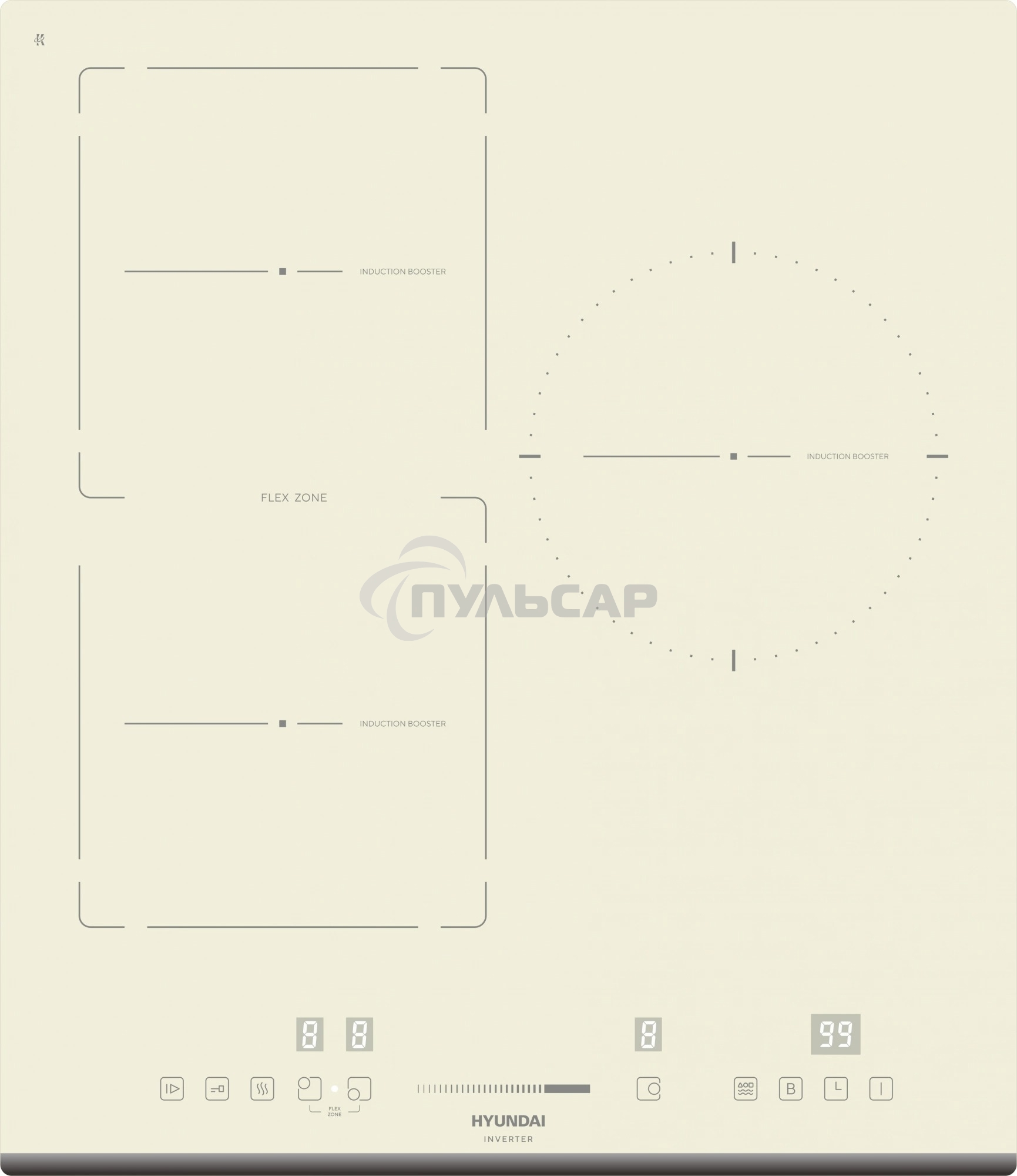 Индукционная варочная панель Hyundai HHI 4771 BE, бежевый