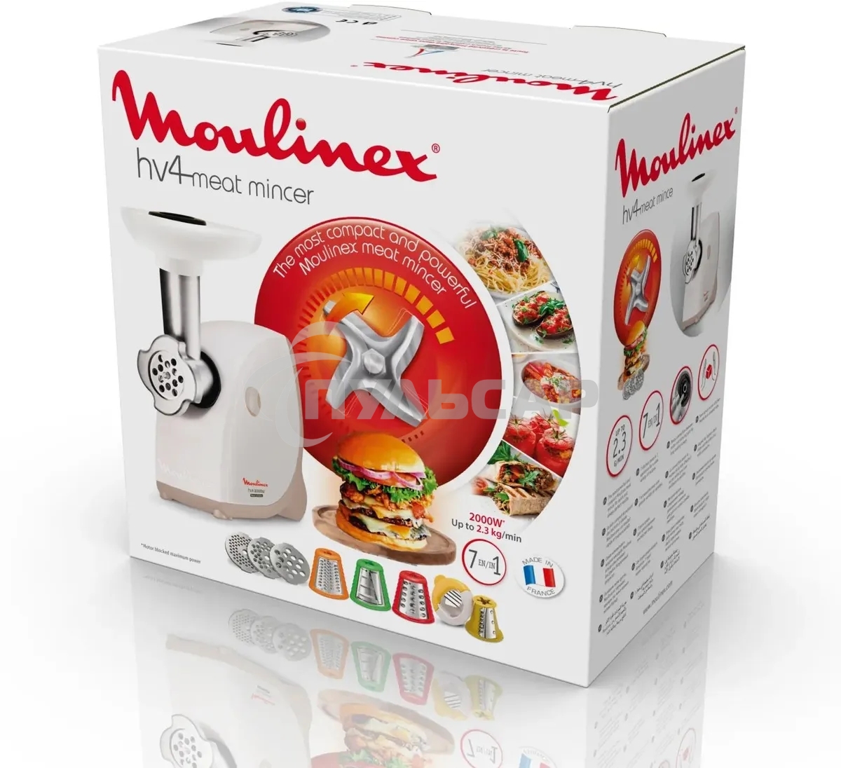 Мясорубка электрическая Moulinex ME476132 белый/бежевый, 2000 Вт