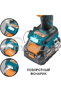 Дрель-шуруповерт Bort BAB-21Ix2Li-XDK, Аккумуляторная, 18В, 2 АКБ, Ударная