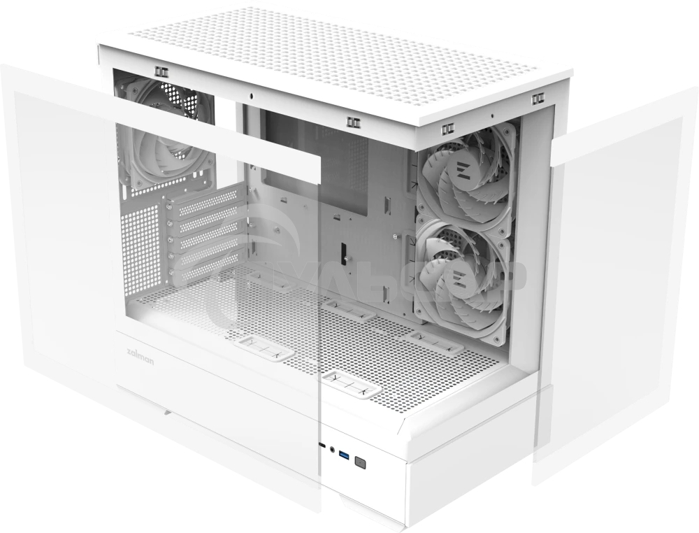 Компьютерный корпус ZALMAN P30 V2, MATX, белый, WINDOW, 2x3.5