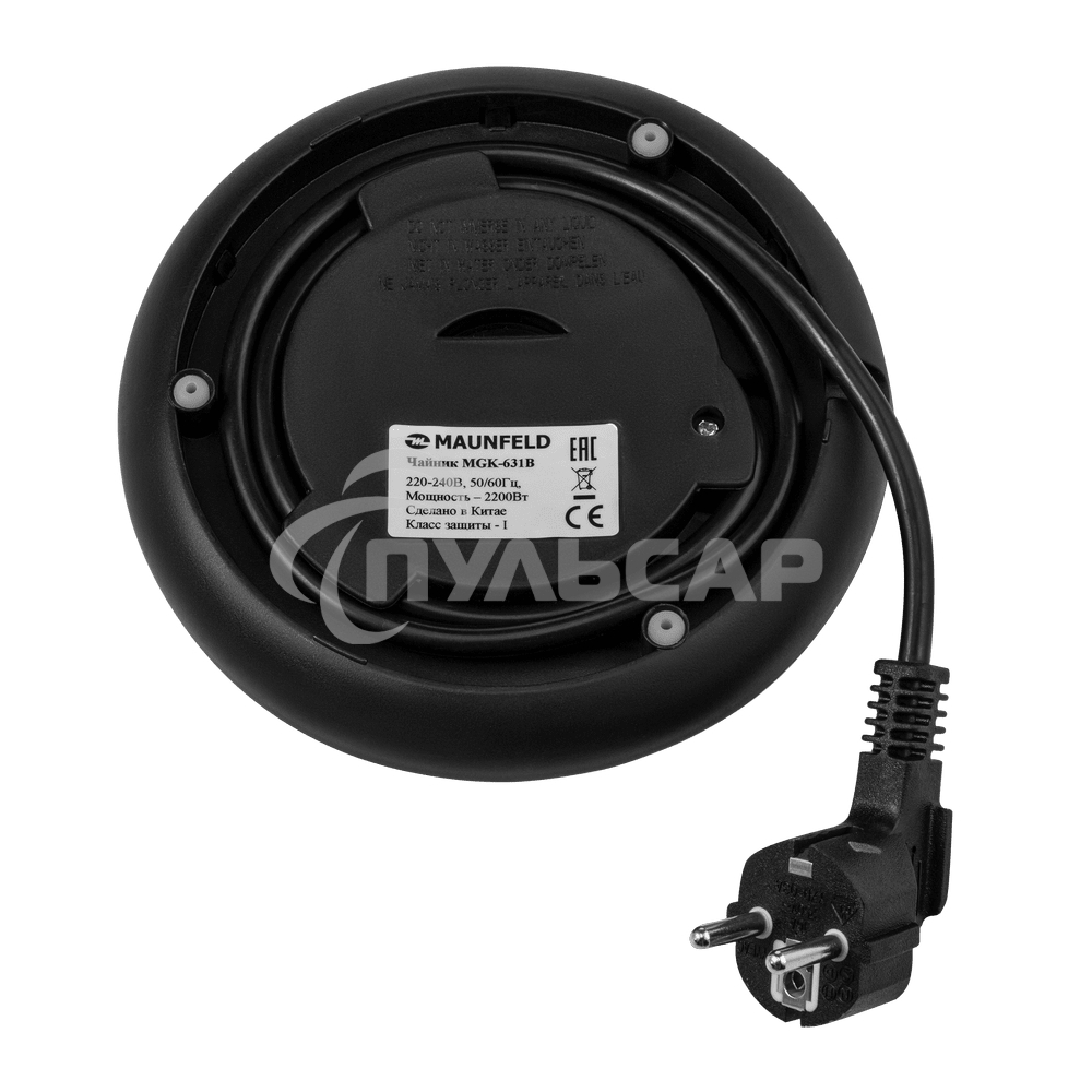 Чайник электрический Maunfeld MGK-631B 2200 Вт, 1,7 л, черный