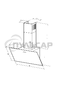 Вытяжка каминная LEX Moza 600 белая, 59.5 см, 590 куб. м/ч, 46 дБ