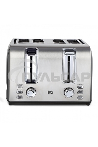 Тостер BQ T2001 Steel-Black, Мощность 1500 Вт, 7 степеней поджаривания, Функция подогрева, разморозки и 