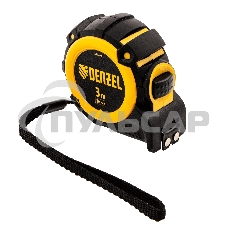 Рулетка 3м х 16мм, автоматич. фиксац., нейлон. покрытие, магнит. зацеп, двухстор. разметкаDenzel