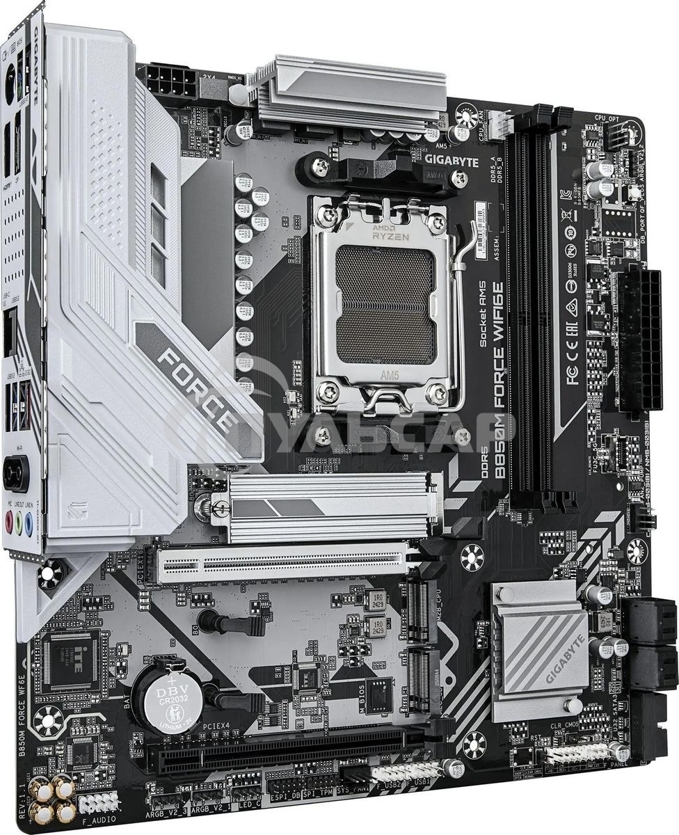 Материнская плата Gigabyte B850M FORCE WF6E, AM5, AMD B850, 2xDDR5, 4xSATA, 3xM.2, 1xPCIe 5.0 x16, 1xPCIe 4.0 x4, 1xDP, 1xHDMI, 1x2.5Gb LAN, Wi-Fi 6E, Bluetooth 5.3, 1xUSB-C 5Gbps, 1xUSB-A 10Gbps, 2xUSB-A 5Gbps, 2xUSB-A 2.0, 3x3.5 мм, 7.1, mATX
