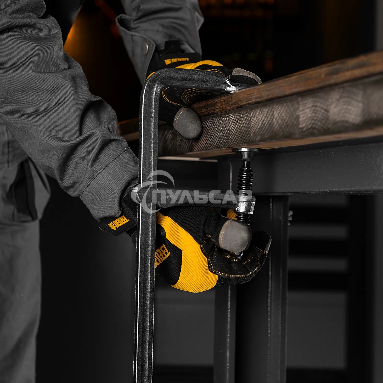 Струбцина Denzel F-образная, 100x600 мм, кованая