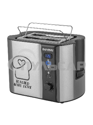 Тостер электрический ENDEVER Skyline ST-127, мощность 800 Вт, стальной/черный, 6 реж. поджаривания, 2 отсека для тостов, 4 шт/уп