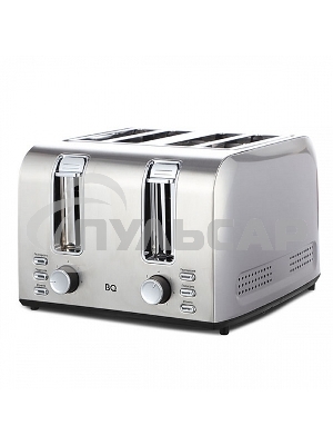 Тостер BQ T2001 Steel-Black, Мощность 1500 Вт, 7 степеней поджаривания, Функция подогрева, разморозки и 