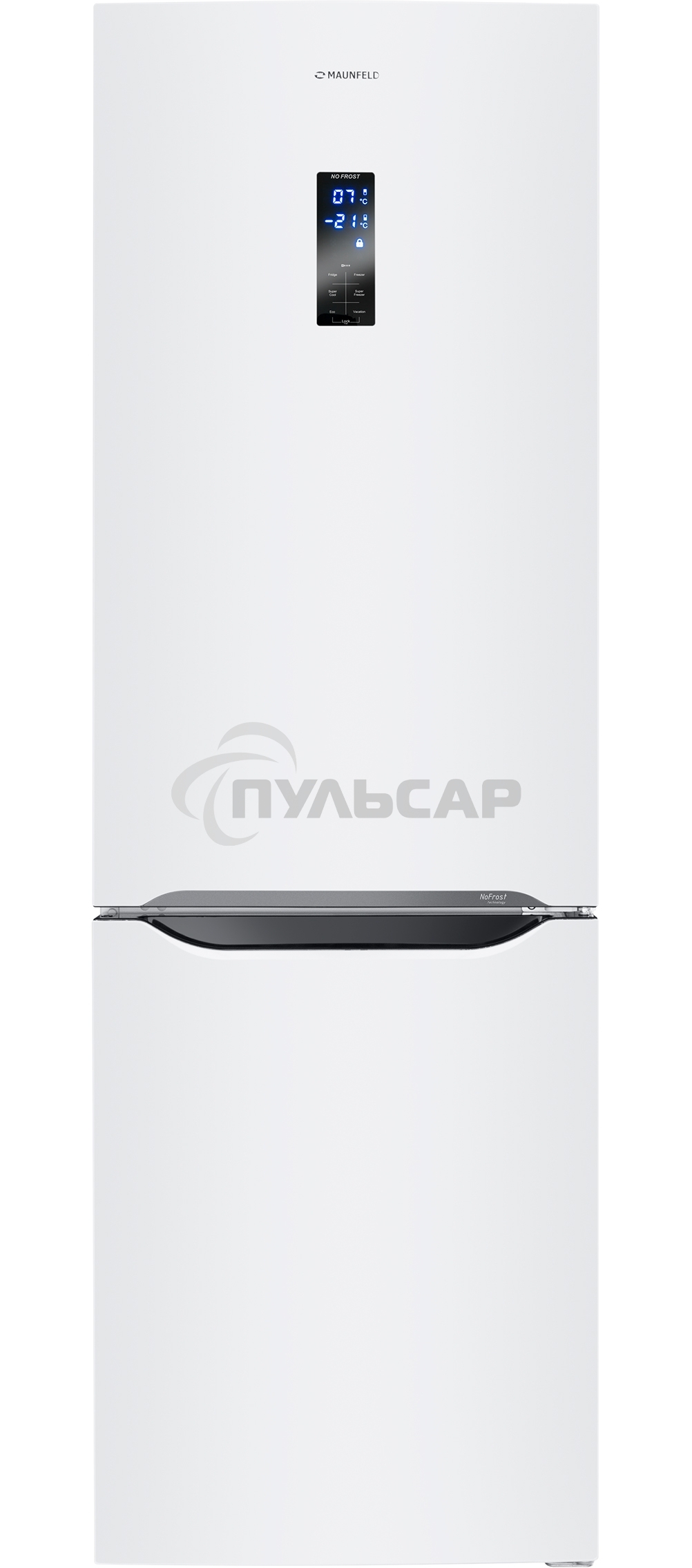 Холодильник-морозильник Maunfeld MFF187NFIW10 с инвертором белый двухкамерный 232/98 л морозилка снизу, No Frost