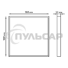 Светильник светодиодный универсальный Gauss LED ДВО 30 Вт MiR 3000 Лм 5000К 588х588х50 мм IP40 Грильято матовый планки