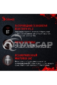 Наушники накладные A4Tech Bloody MH390 белый беспроводные bluetooth оголовье