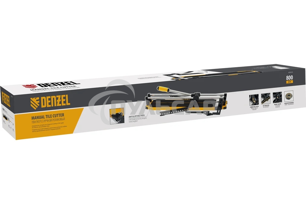 Плиткорез 800х14мм, цельнометал. напр., каретка на подш., стальная станина, рукоятка-пенал Denzel