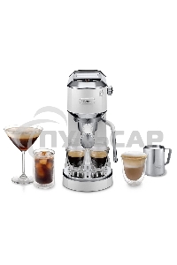 Кофеварка рожковая Delonghi EC890.WI белый, молотый, 1,1 л, 1450 Вт, 15 бар