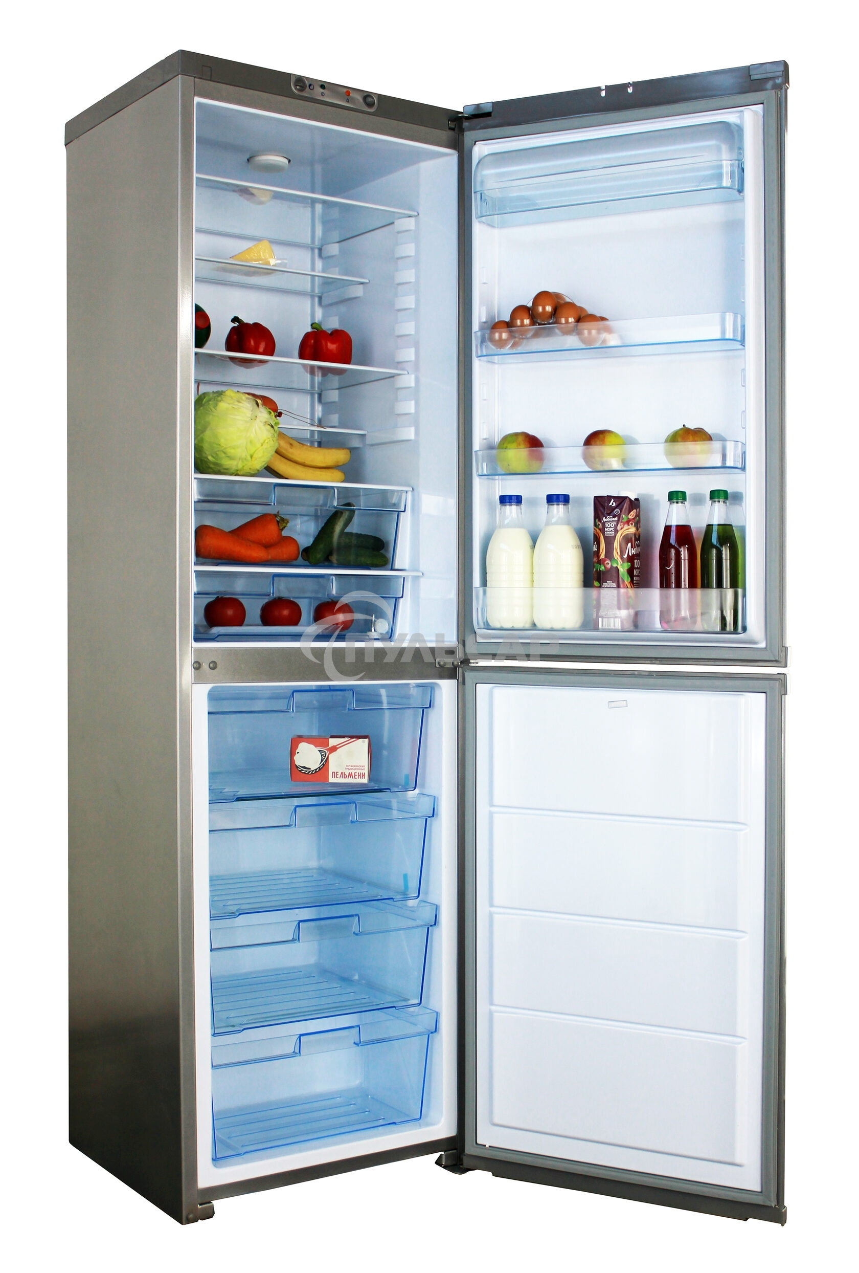 Холодильник ОРСК 177 MI металлик двухкамерный 220/160л морозилка снизу
