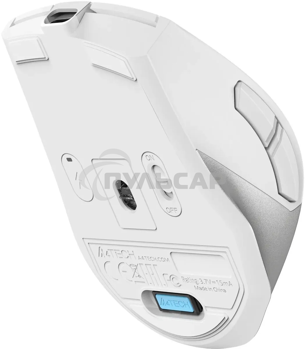 Мышь беспроводная A4Tech Fstyler FG45CS Air2 белый/серебристый, 2000 dpi, радиоканал, USB, кнопки - 7