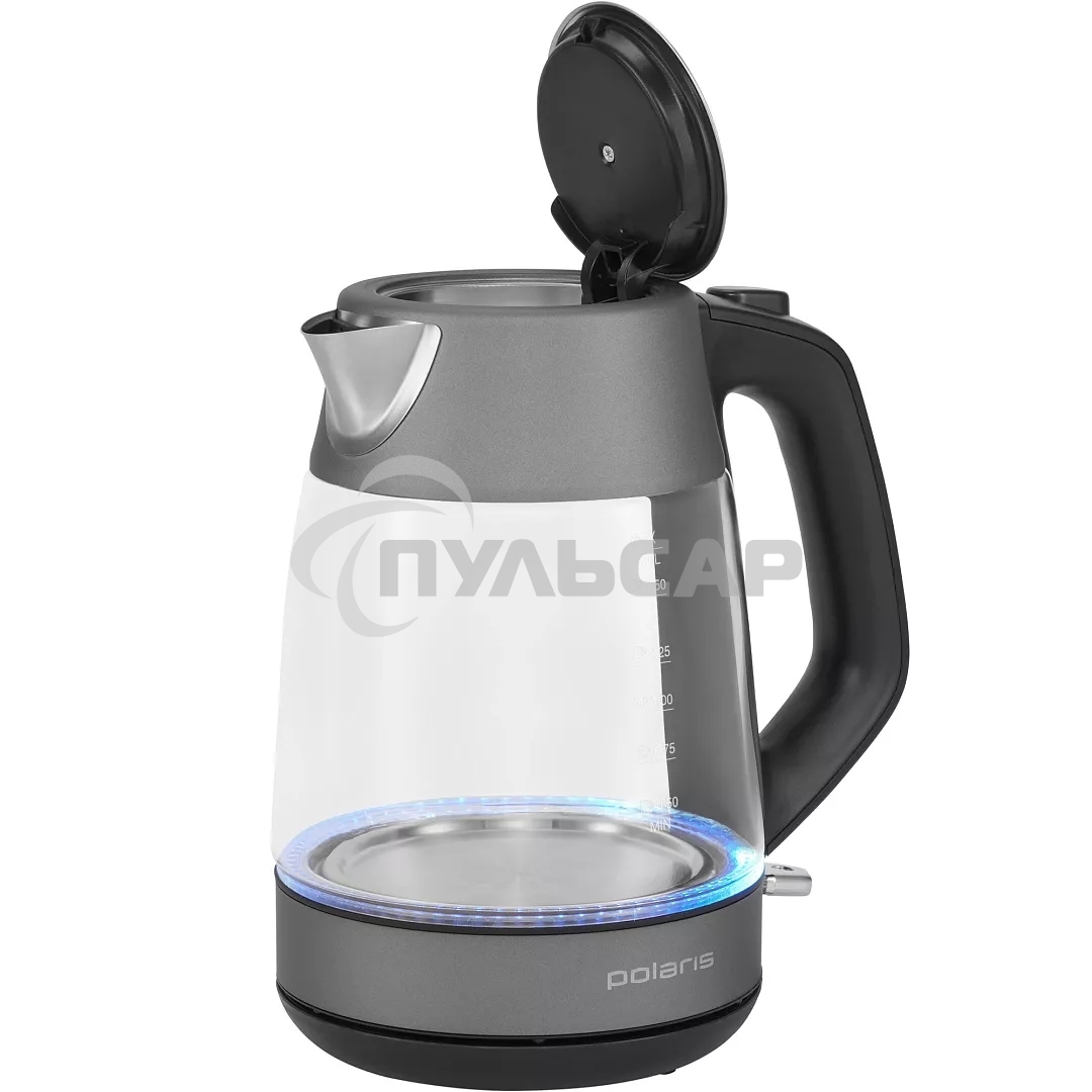 Чайник электрический Polaris PWK1760CGL графит, 1,7 л, 2150 Вт, стекло