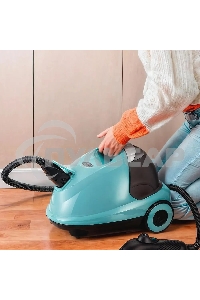 Пароочиститель напольный Kitfort КТ-9187 2000Вт черный/бирюзовый