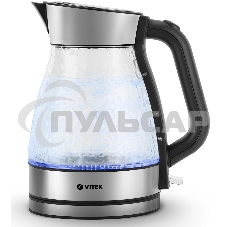 Чайник электрический Vitek VT-8808 1.7л. 2200Вт разноцветный корпус: стекло/металл