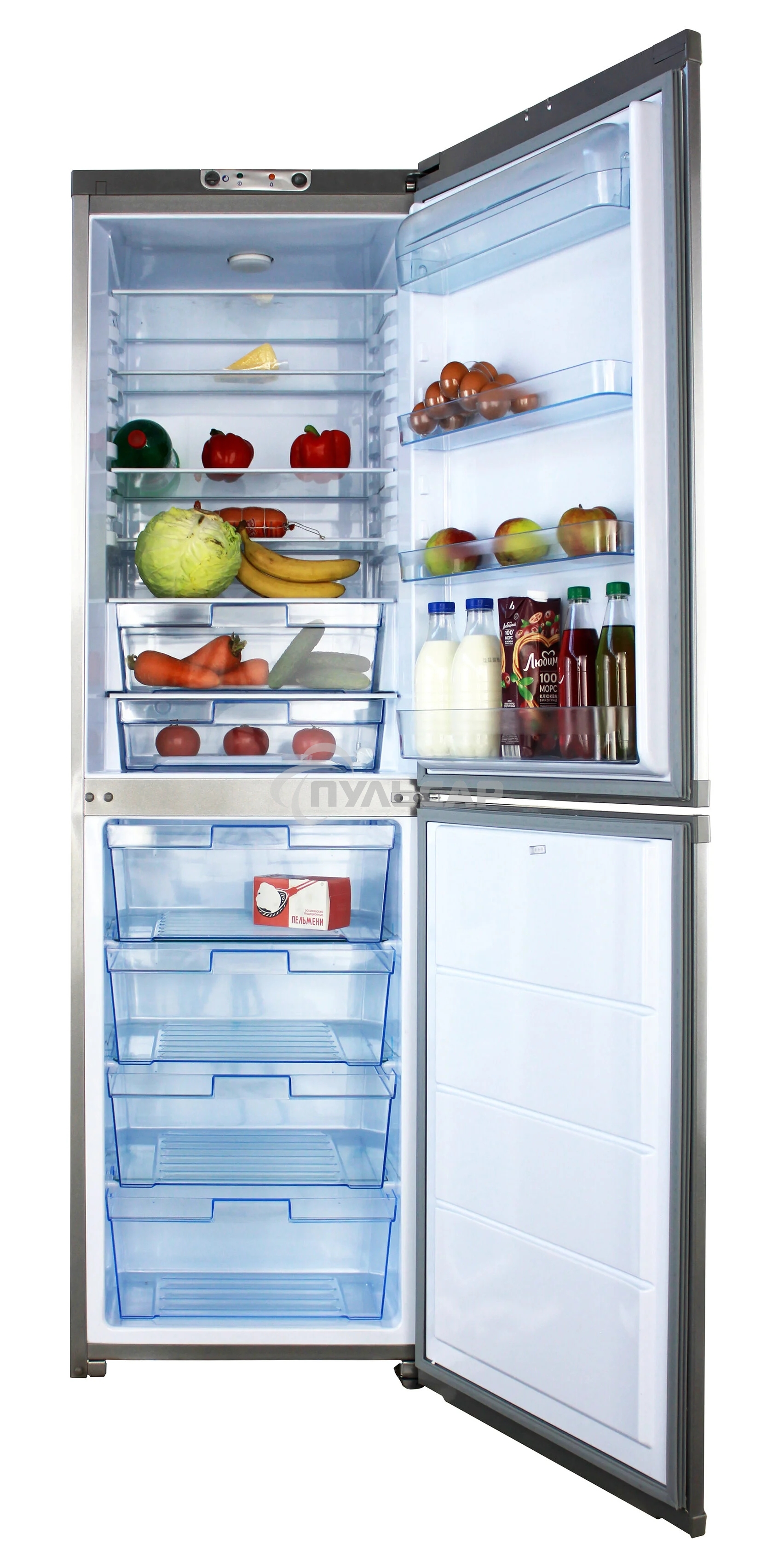 Холодильник ОРСК 177 MI металлик двухкамерный 220/160л морозилка снизу